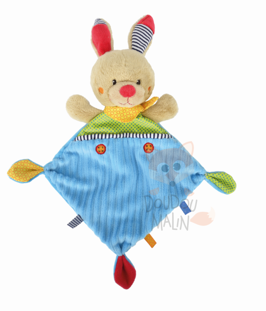  auguste the rabbit baby comforter blue green 